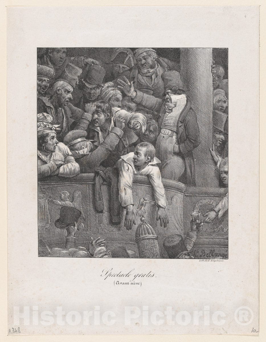 Art Print : Hippolyte Bellangé - Free Performance (downstage) : Vintage Wall Art