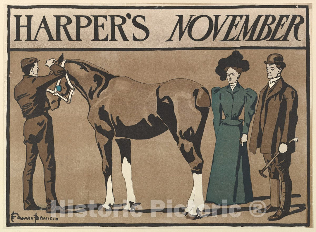Art Print : Edward Penfield - Harper's: November 1 : Vintage Wall Art