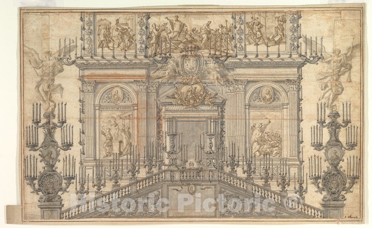 Art Print : Ascribed to Antonio Gherardi - Festival Decoration : Vintage Wall Art