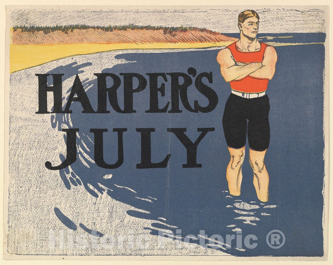 Art Print : Edward Penfield - Harper's: July 4 : Vintage Wall Art