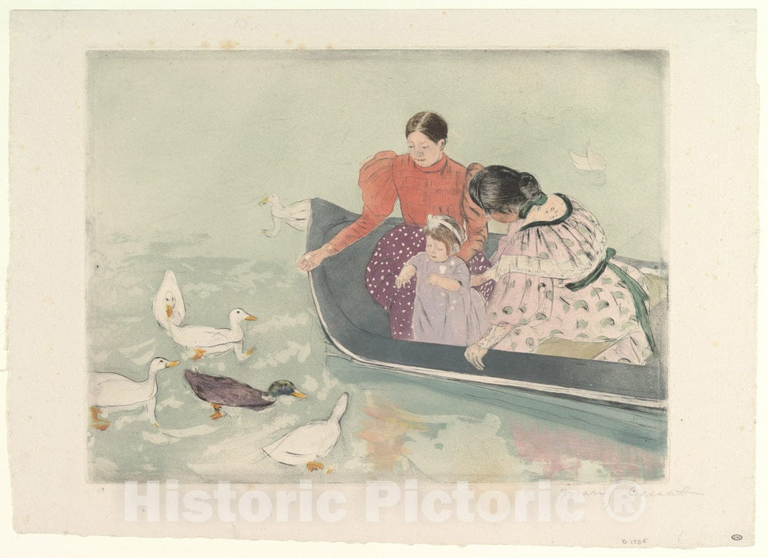 Art Print : Mary Cassatt - Feeding The Ducks 1 : Vintage Wall Art