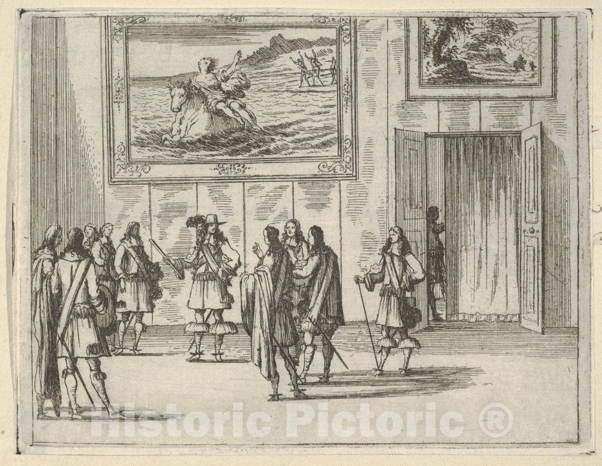 Art Print : Francesco I d'Este Receives The General of The French King's Army in Italy - Artist: Bartolomeo Fenice (Fenis) - Created: 1659 : Vintage Wall Art