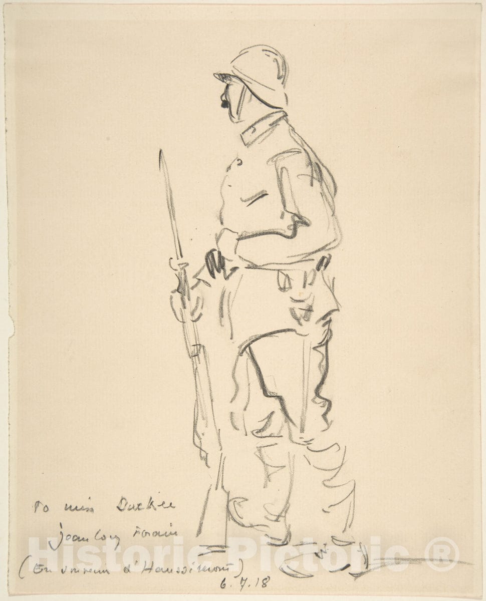 Art Print : Jean-Louis Forain - French Soldier : Vintage Wall Art