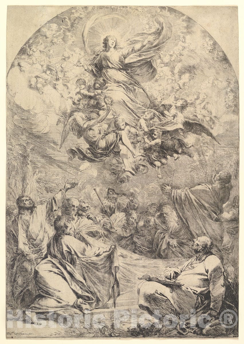 Art Print : Michael Lucas Leopold Willmann - The Assumption of The Virgin : Vintage Wall Art