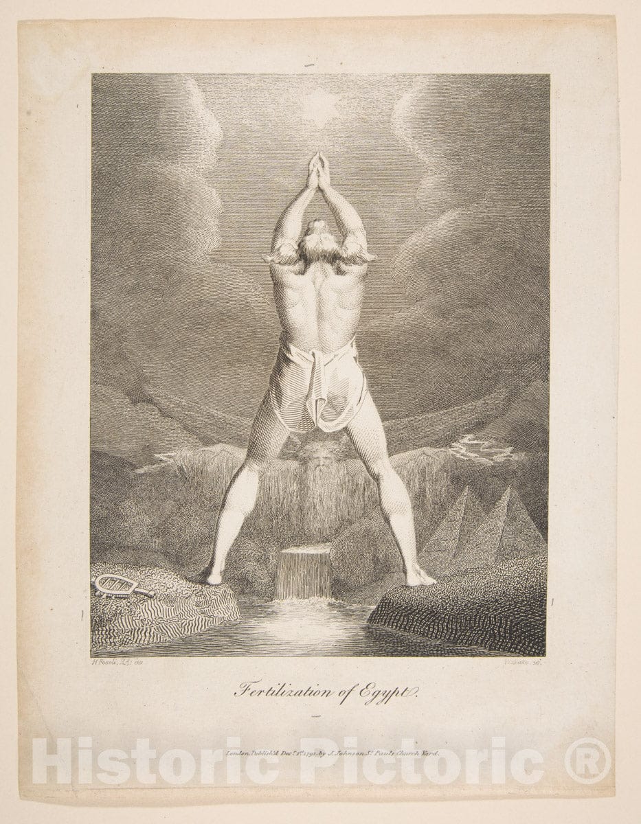 Art Print : William Blake - Fertilization of Egypt (Erasmus Darwin, The Botanic Garden) : Vintage Wall Art