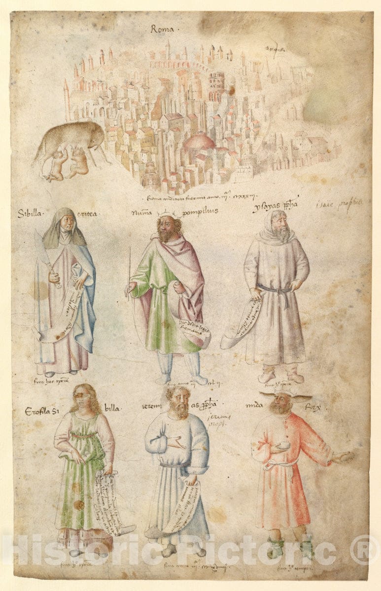 Art Print : Barthelemy d'Eyck - Famous Men and Women from Classical and Biblical Antiquity. : Vintage Wall Art