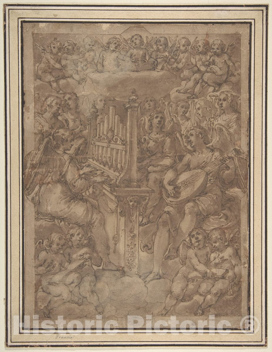 Art Print : Avanzino Nucci - Group of Angel Musicians : Vintage Wall Art