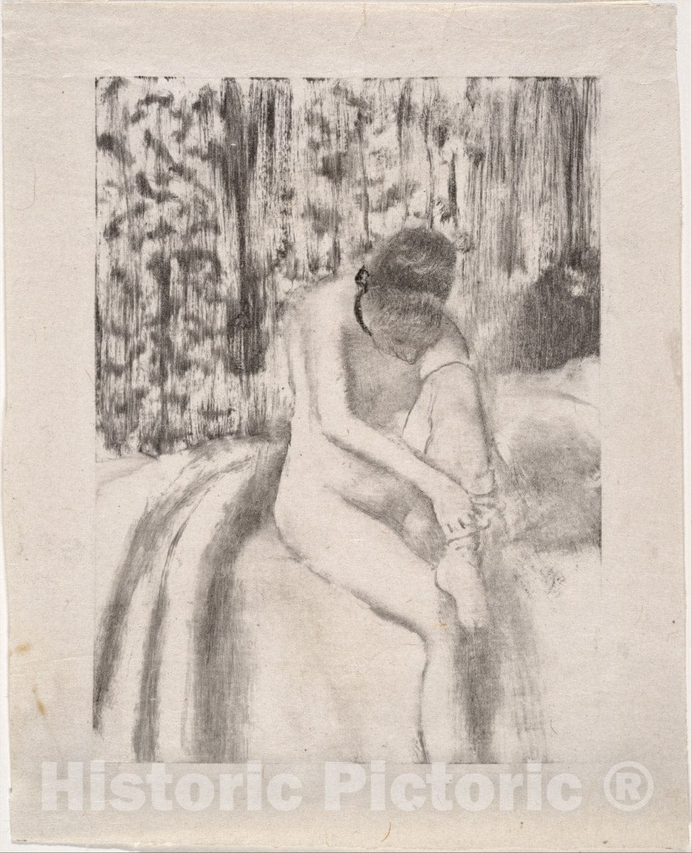 Art Print : Edgar Degas - Girl Putting on Her Stockings : Vintage Wall Art