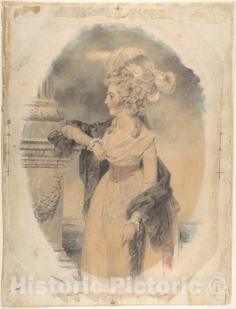 Art Print : John Downman - Elizabeth Ford, Later Lady Colville of Culross : Vintage Wall Art