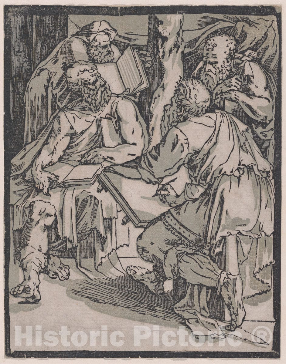 Art Print : Domenico Beccafumi - Four Doctors of The Church : Vintage Wall Art