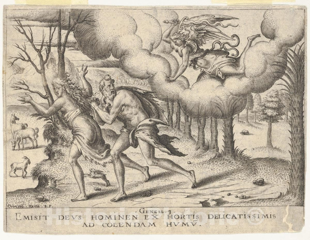 Art Print : Étienne Delaune - Expulsion from Paradise : Vintage Wall Art