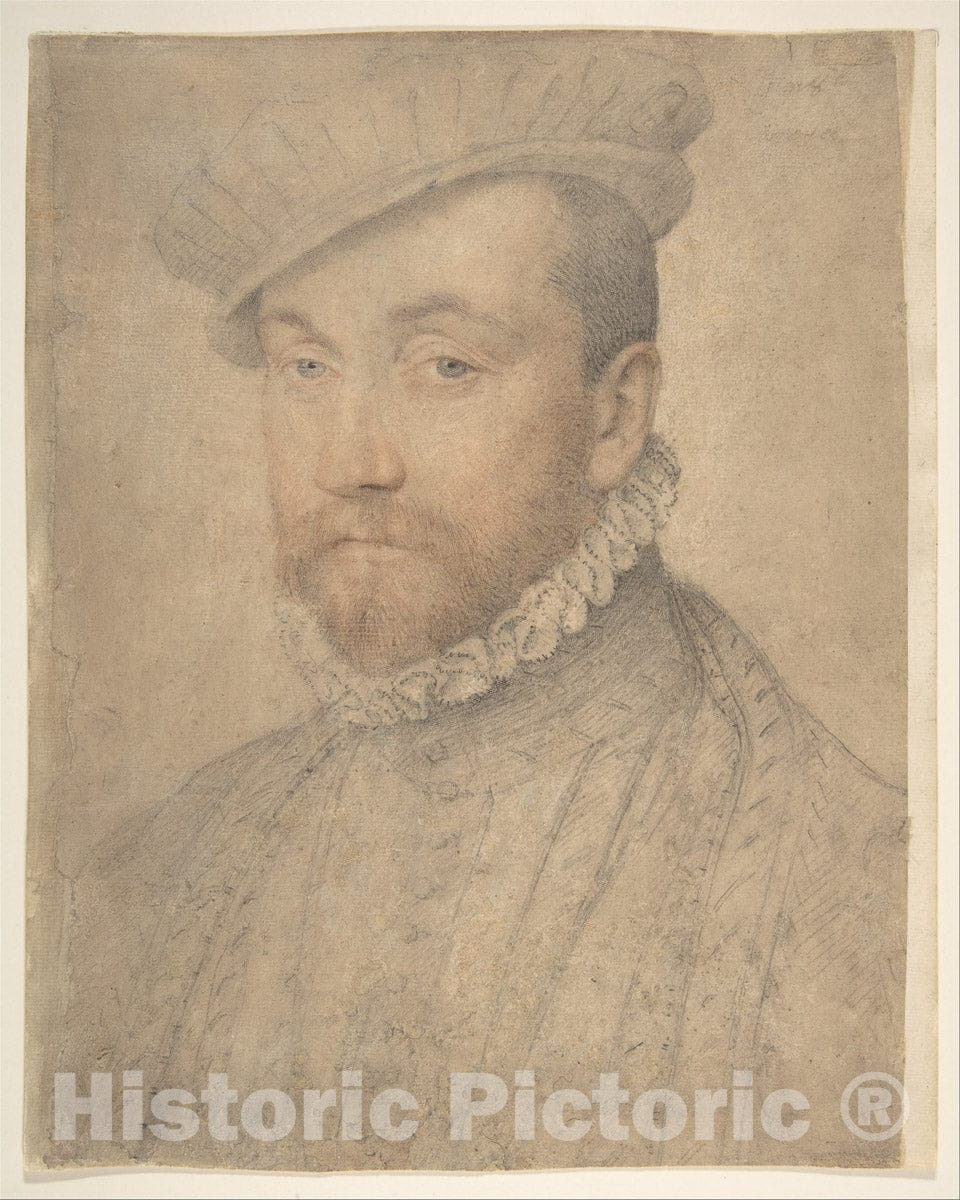 Art Print : Studio of François Clouet - Portrait of a Man : Vintage Wall Art