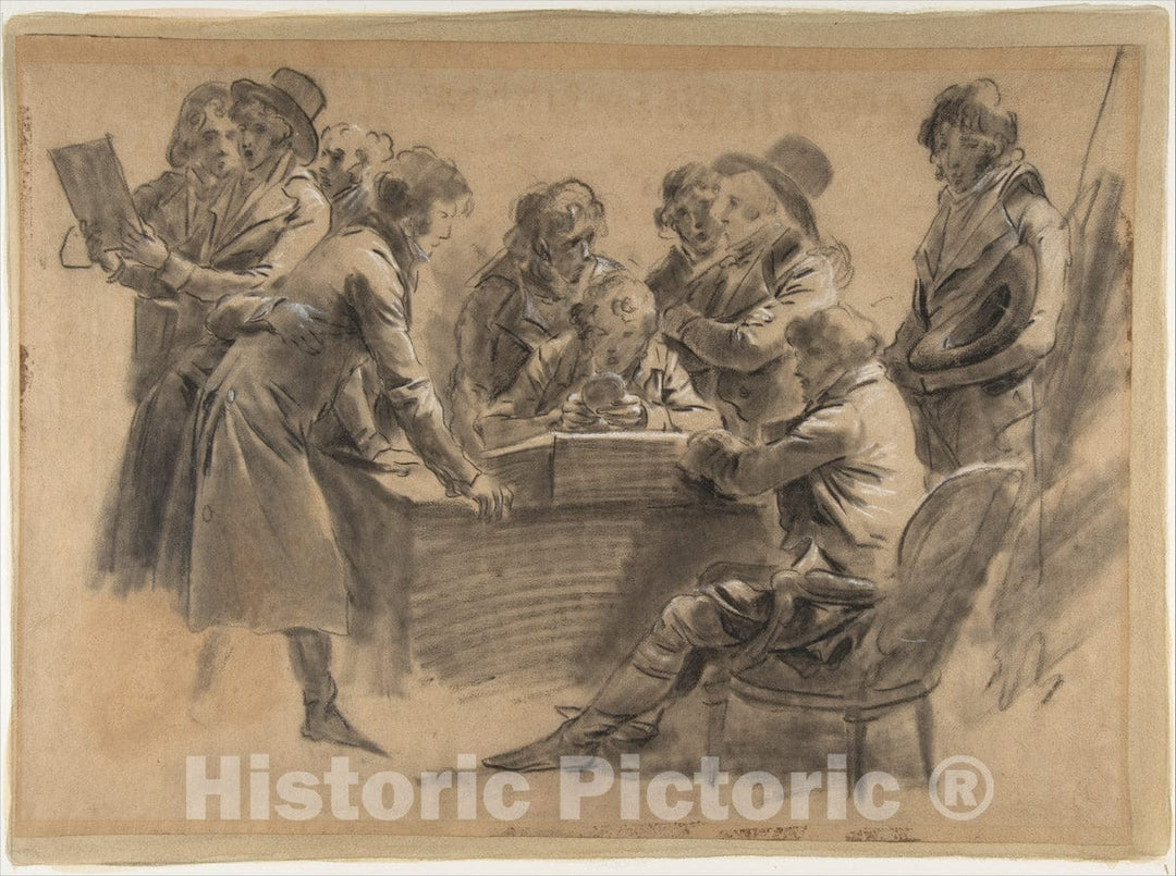 Art Print : Louis Léopold Boilly - Group of Artists in Jean-Baptiste Isabey's Studio : Vintage Wall Art