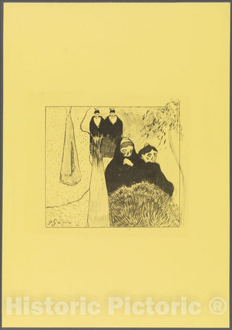Art Print : Paul Gauguin - Old Women of Arles, from The Volpini Suite: Dessins lithographiques : Vintage Wall Art