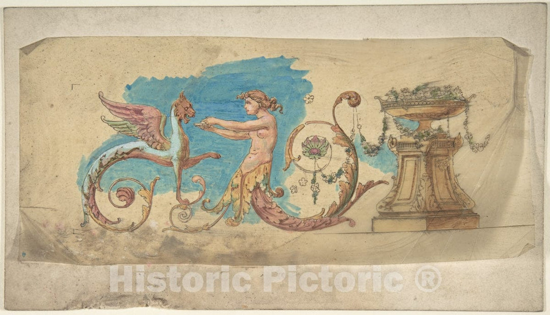 Art Print : British, 19th Century - Grotesque Frieze : Vintage Wall Art