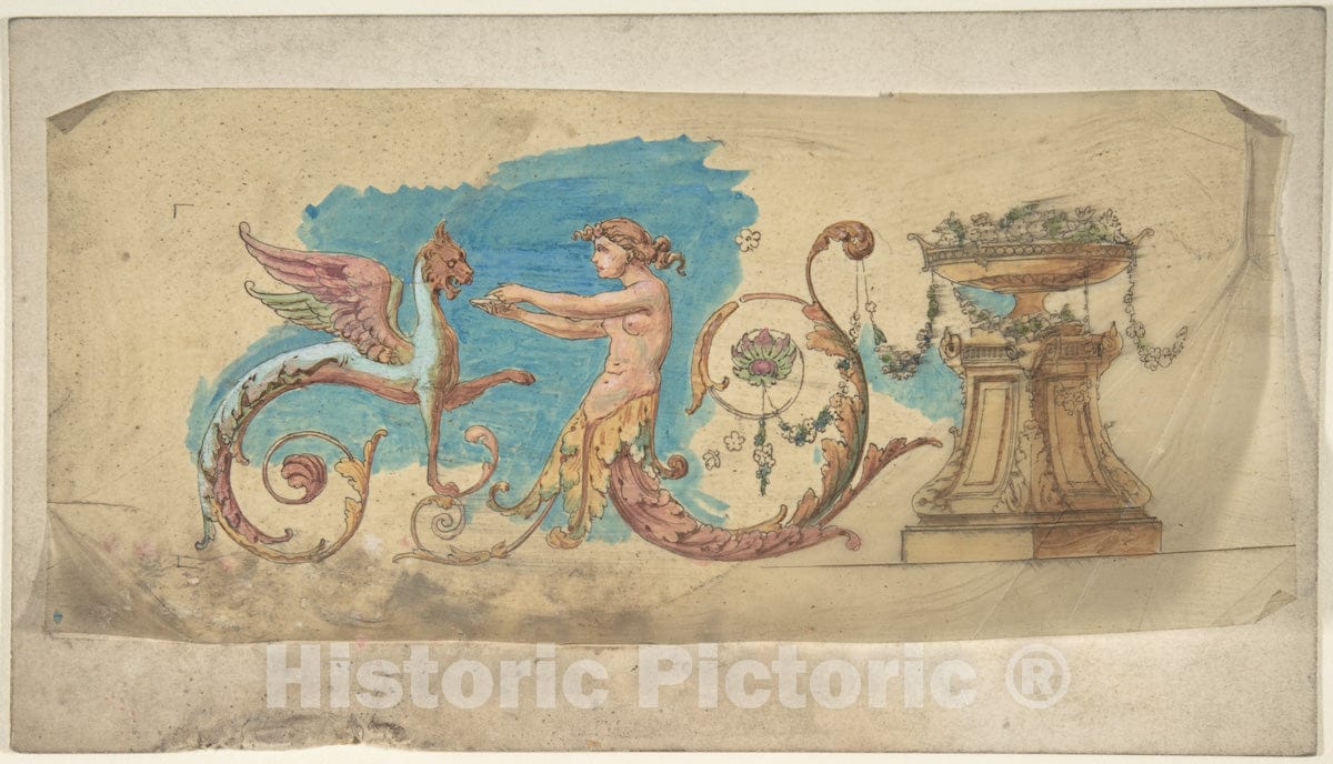 Art Print : British, 19th Century - Grotesque Frieze : Vintage Wall Art