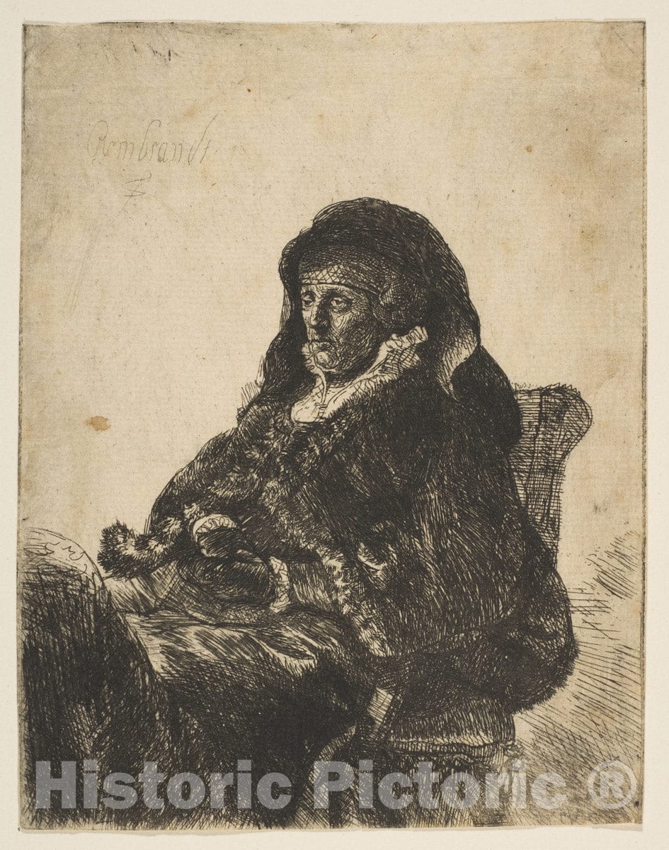 Art Print : Rembrandt (Rembrandt Van Rijn) - The Artist's Mother Seate ...