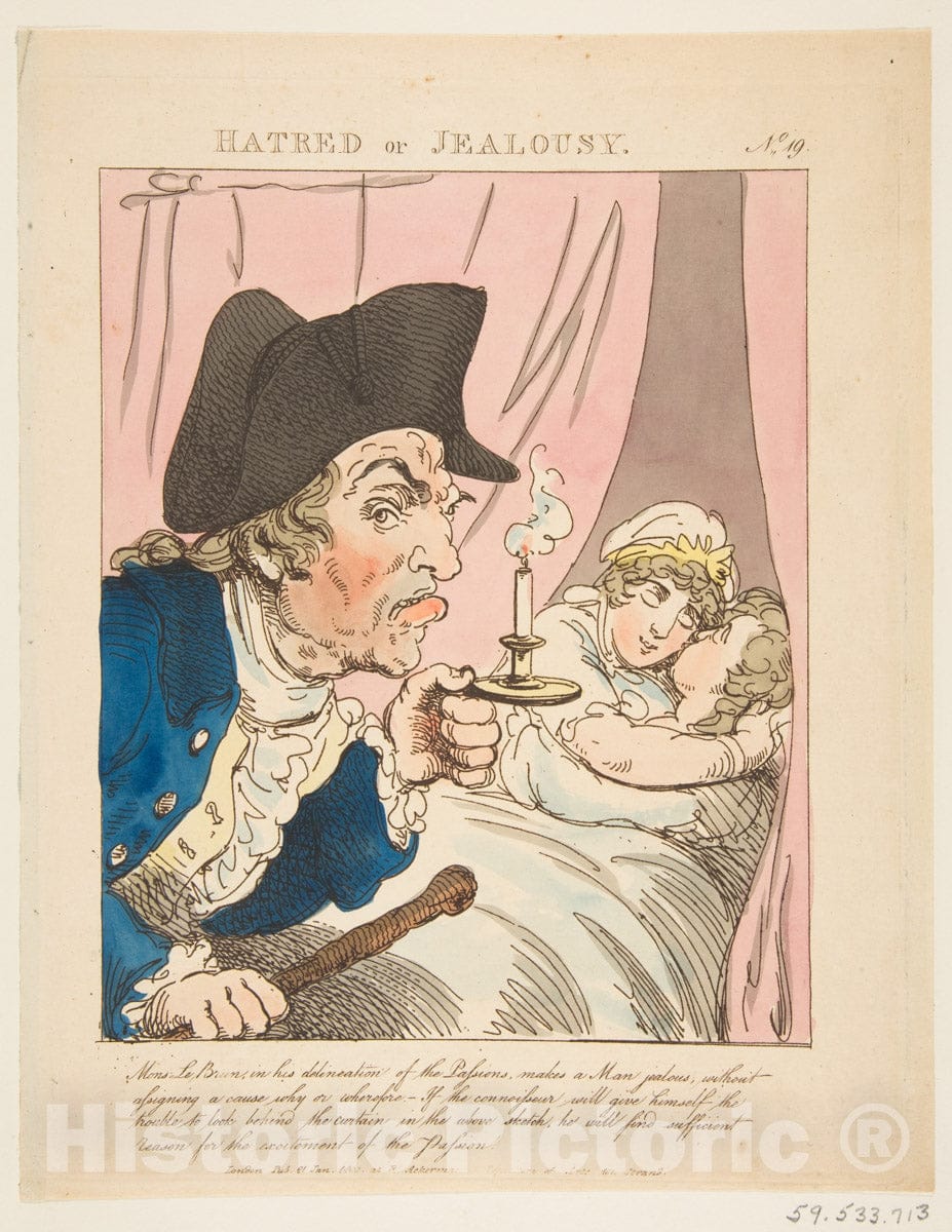 Art Print : Thomas Rowlandson - Hatred or Jealousy 1 : Vintage Wall Art