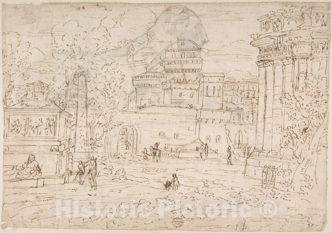 Art Print : Fantasy Based on Vatican: Sistine Chapel, Loggia - Artist: Italian, Roman-Bolognese, 17th Century - Created: 17th Century : Vintage Wall Art