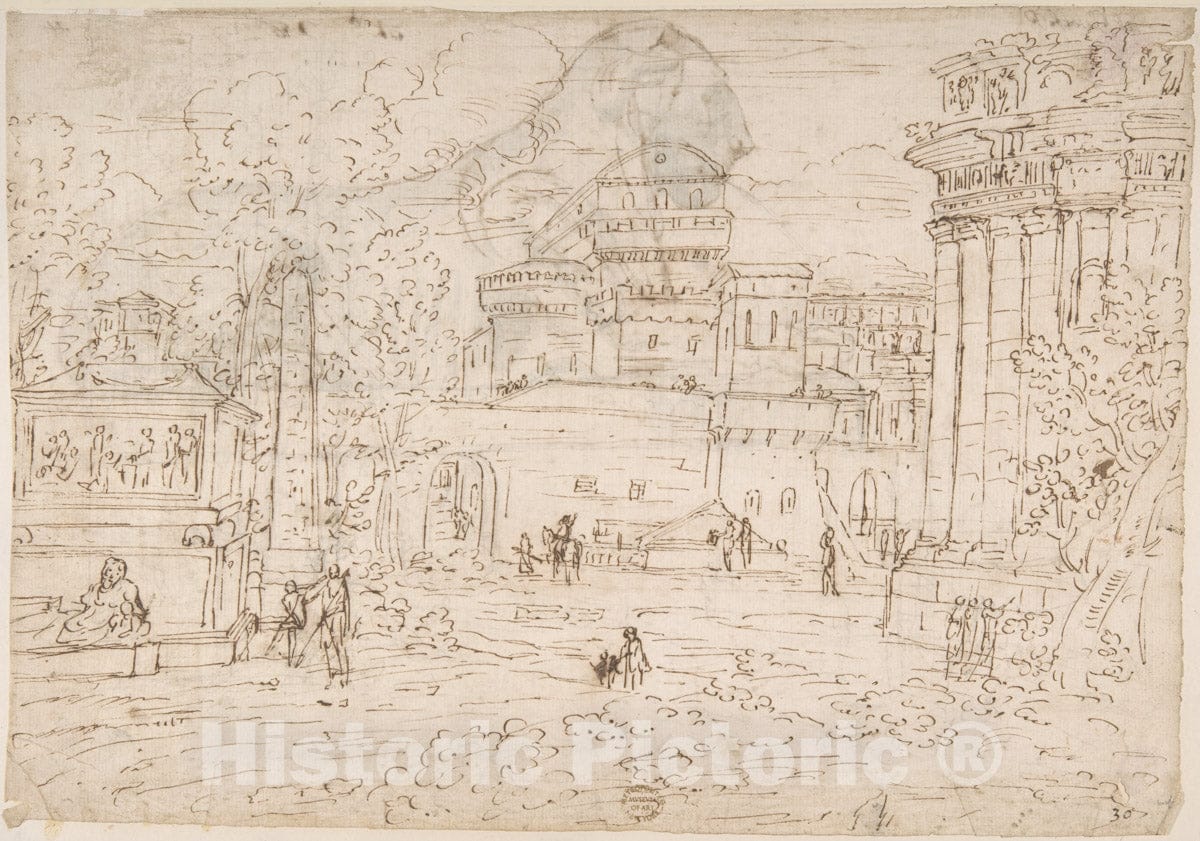 Art Print : Fantasy Based on Vatican: Sistine Chapel, Loggia - Artist: Italian, Roman-Bolognese, 17th Century - Created: 17th Century : Vintage Wall Art