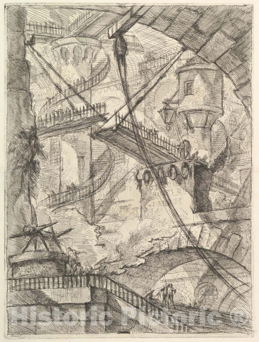 Art Print : Giovanni Battista Piranesi - The Drawbridge, from Carceri d'invenzione (Imaginary Prisons) : Vintage Wall Art