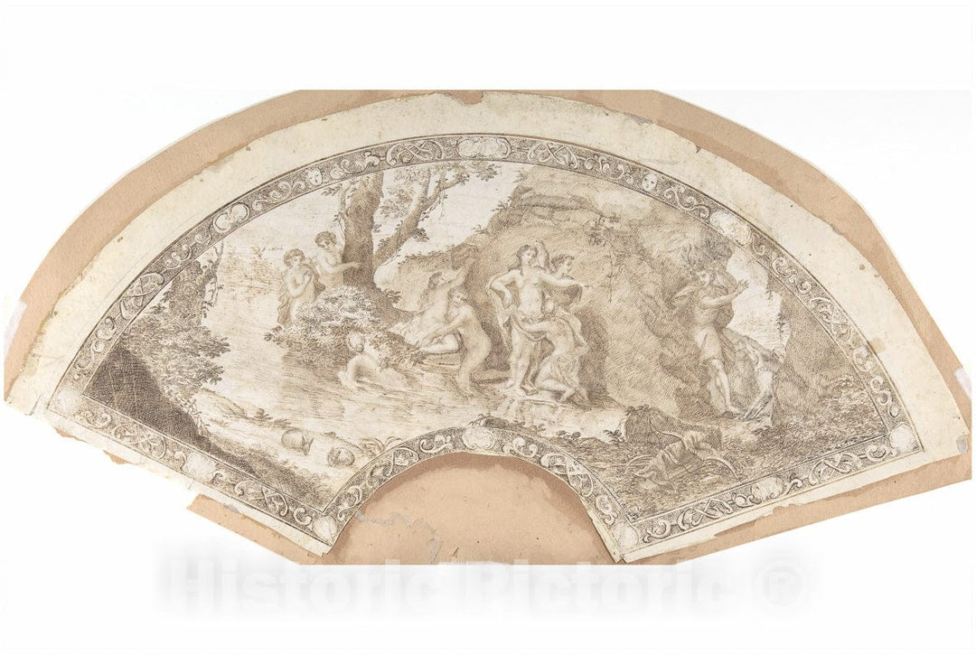 Art Print : Italian, 19th Century - Fan : Vintage Wall Art