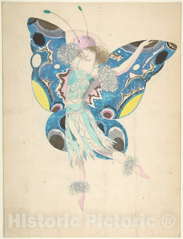Art Print : Sergey Chekhonin - Female Dancer in Fairy Costume : Vintage Wall Art