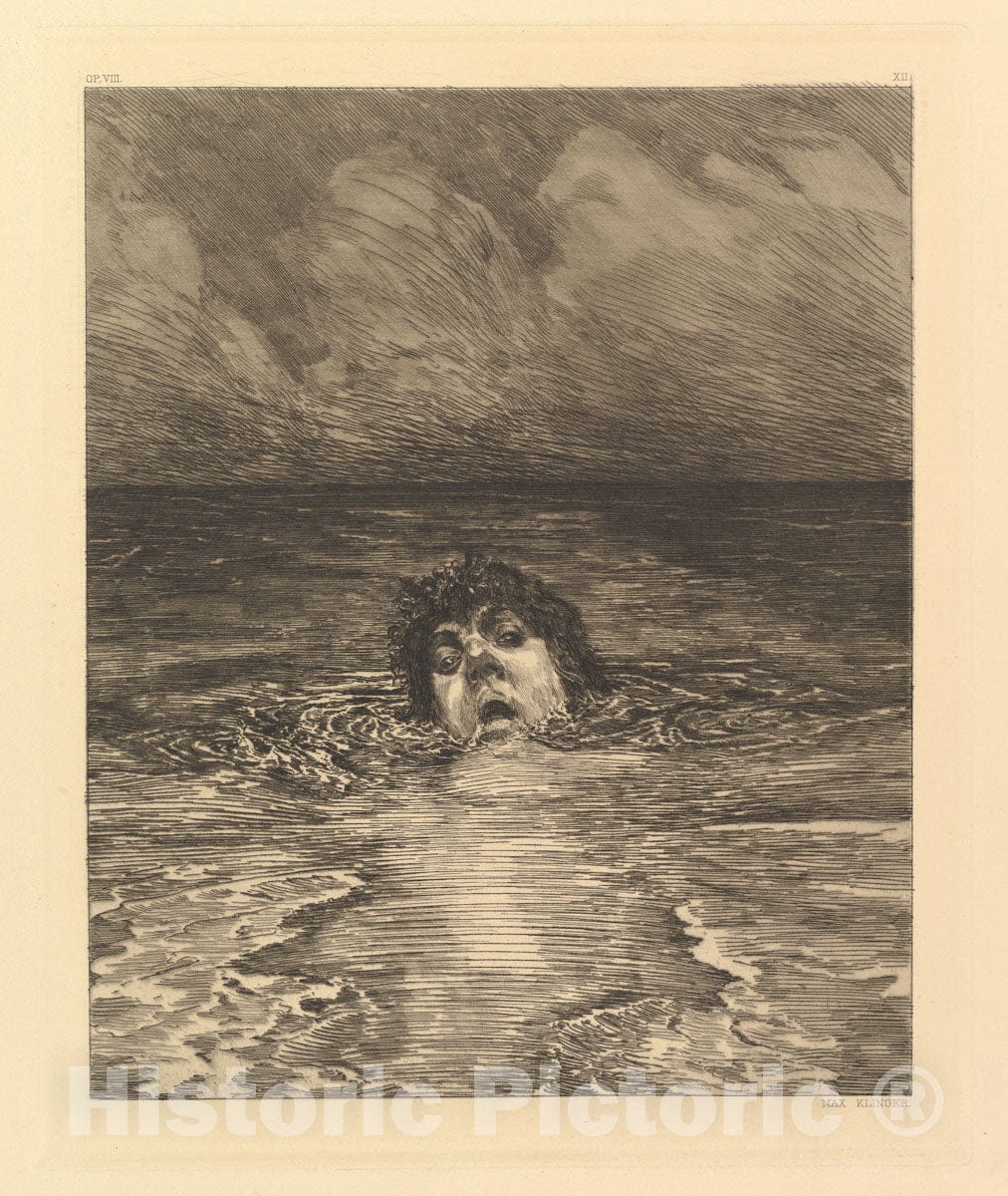 Art Print : Max Klinger - Going Under (from The Series A Life) : Vintage Wall Art