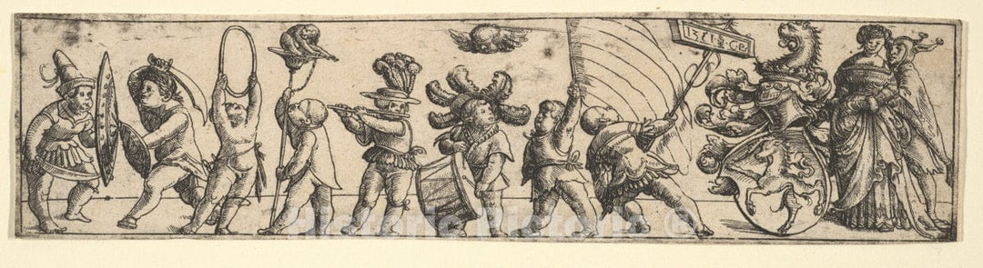 Art Print : Conrad Baur - Frieze with Children 2 : Vintage Wall Art
