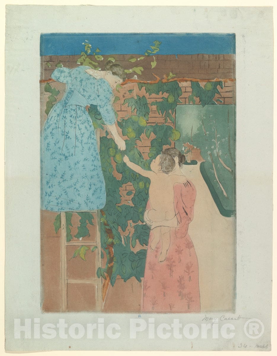 Art Print : Mary Cassatt - Gathering Fruit : Vintage Wall Art