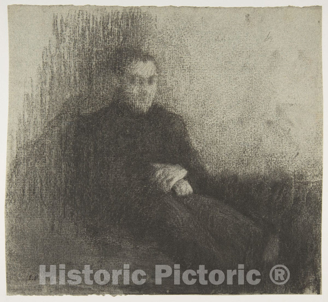 Art Print : Édouard Vuillard - Seated Male Figure with Folded Hands : Vintage Wall Art