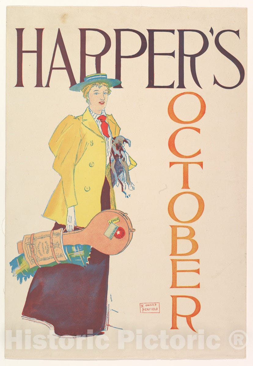 Art Print : Edward Penfield - Harper's, October 2 : Vintage Wall Art