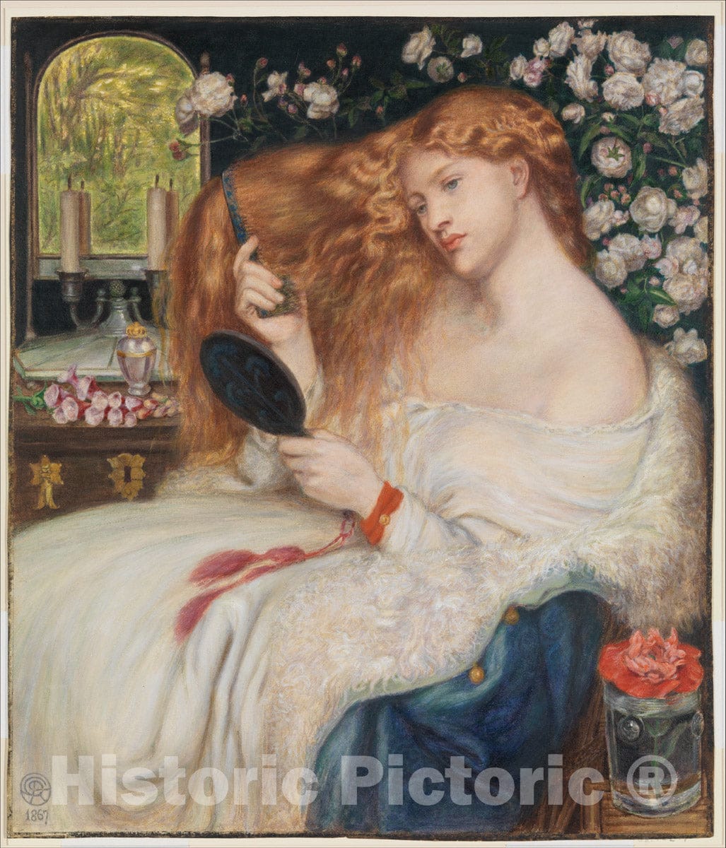 Art Print : Dante Gabriel Rossetti - Lady Lilith : Vintage Wall Art