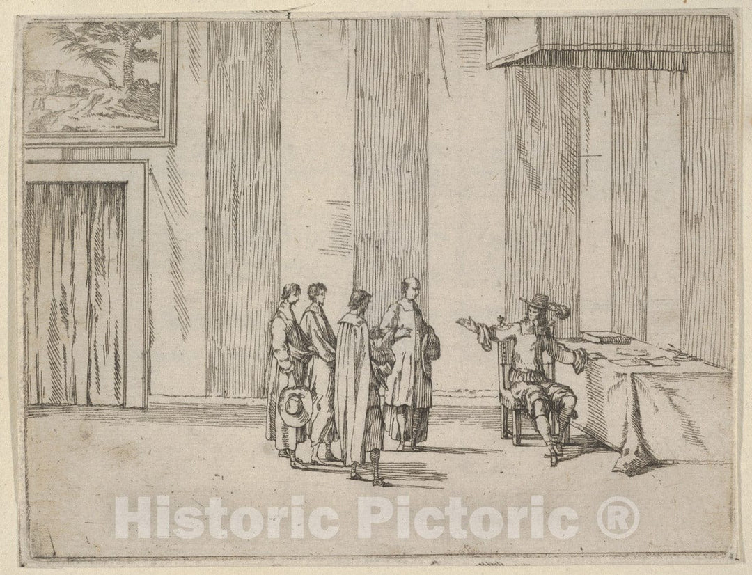 Art Print : Francesco I d'Este Takes Particular Care to Ensure That Justice is Observed - Artist: Bartolomeo Fenice (Fenis) - Created: 1659 : Vintage Wall Art