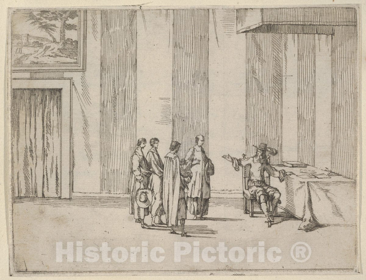 Art Print : Francesco I d'Este Takes Particular Care to Ensure That Justice is Observed - Artist: Bartolomeo Fenice (Fenis) - Created: 1659 : Vintage Wall Art
