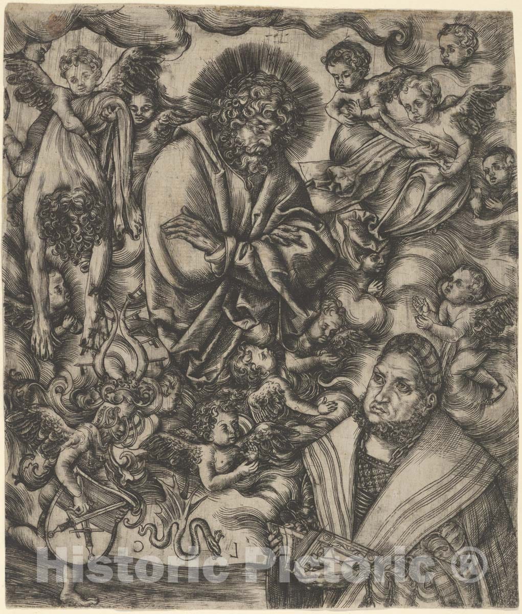 Art Print : Lucas Cranach The Elder - Frederick The Wise of Saxony Adoring St Bartholomew : Vintage Wall Art