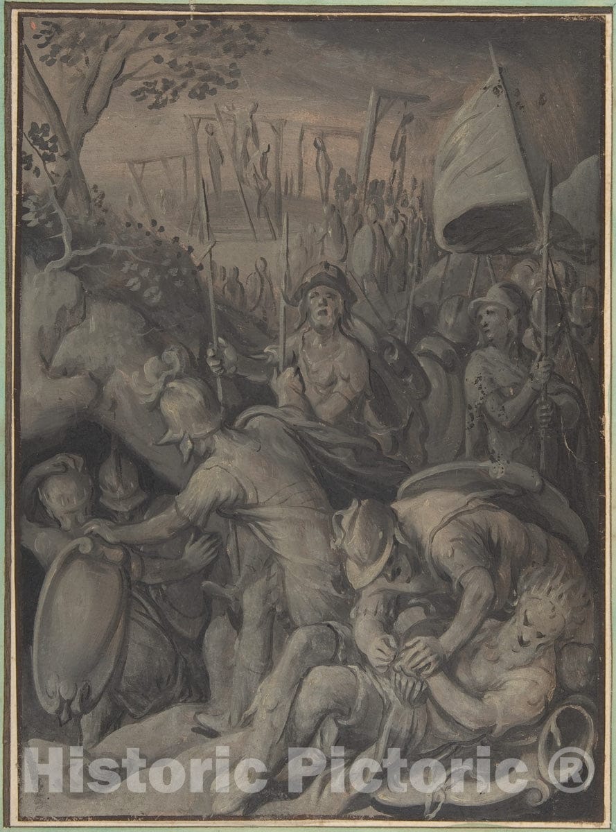 Art Print : Joachim Beuckelaer - Execution of The Five Kings of The Amorites : Vintage Wall Art
