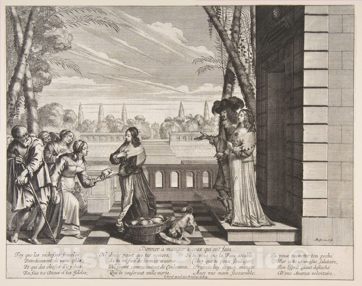 Art Print : Abraham Bosse - Feeding The Hungry 2 : Vintage Wall Art