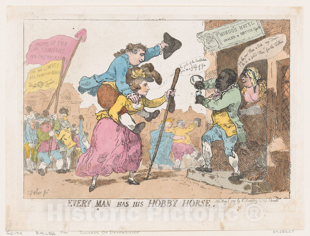 Art Print : Thomas Rowlandson - Every Man Has His Hobby Horse : Vintage Wall Art
