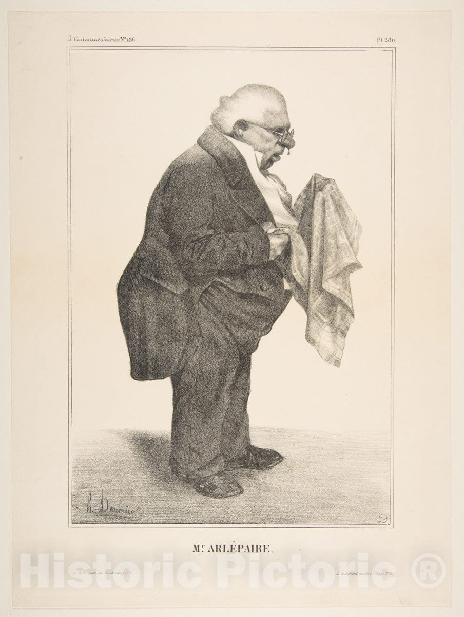 Art Print : Honoré Daumier - Harlé Père, published in La Caricature no. 136, June 5, 1833 : Vintage Wall Art