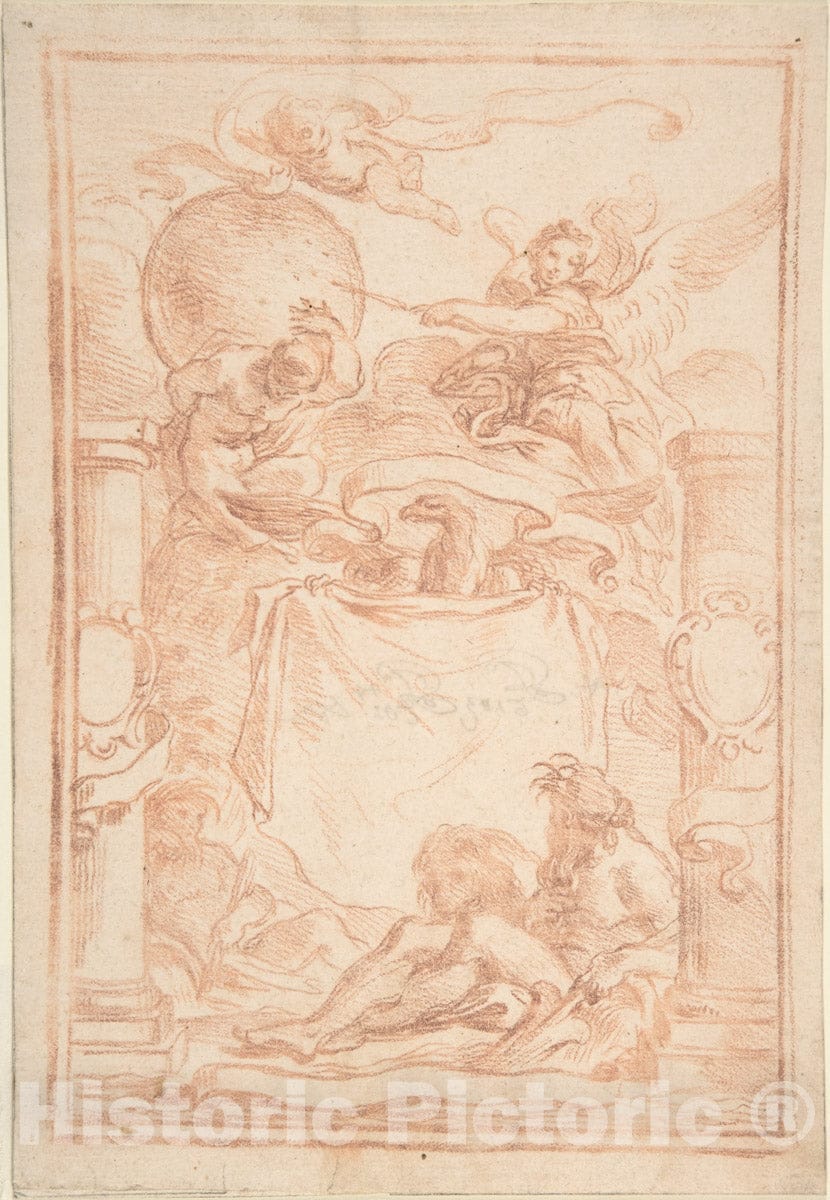 Art Print : Italian, 18th Century - Frontispiece : Vintage Wall Art