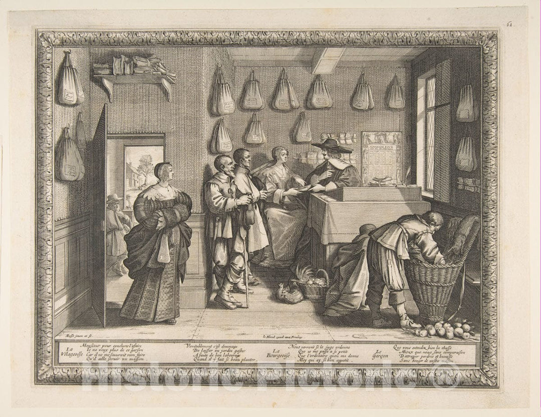 Art Print : Abraham Bosse - Employment Bureau 2 : Vintage Wall Art