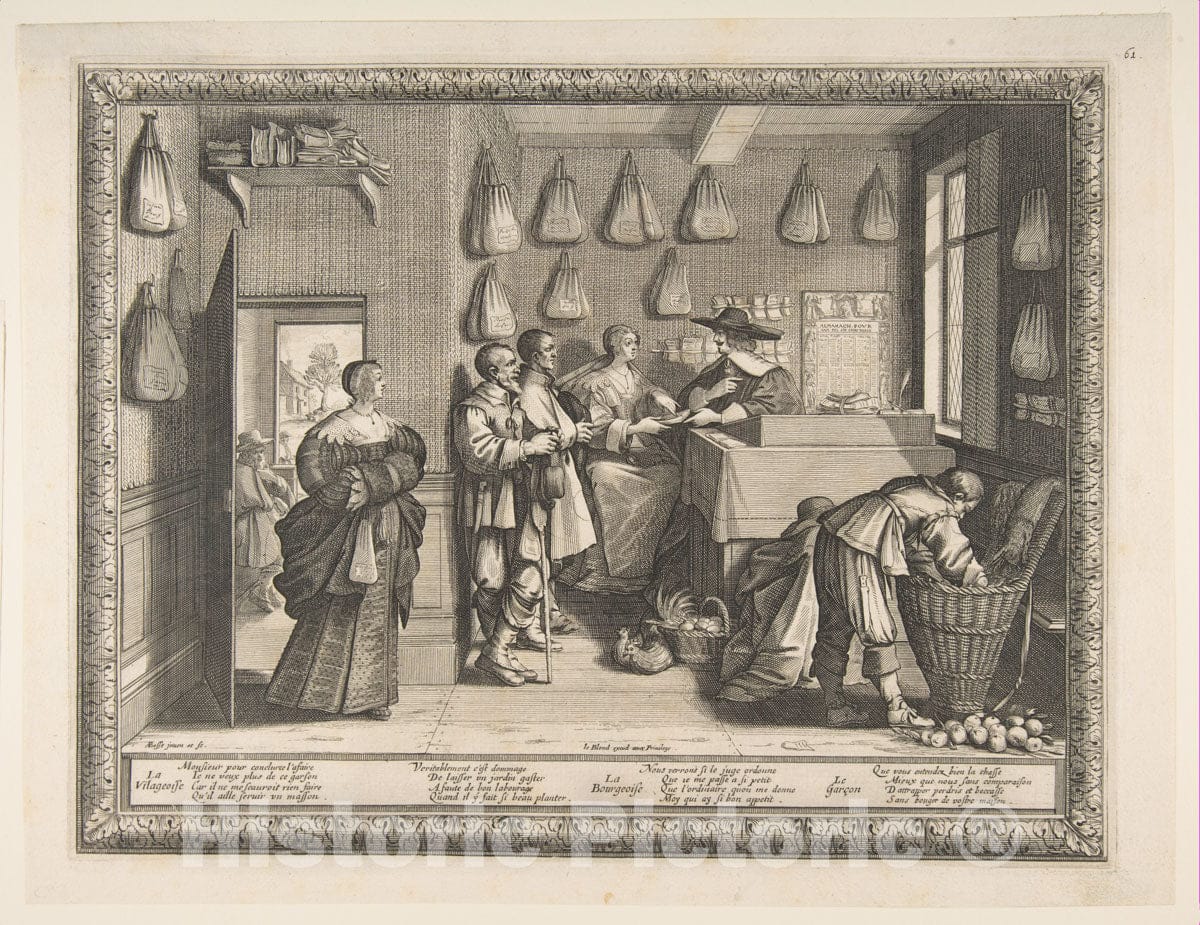 Art Print : Abraham Bosse - Employment Bureau 2 : Vintage Wall Art