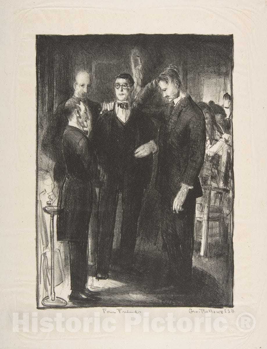 Art Print : George Bellows - Four Friends, First State : Vintage Wall Art