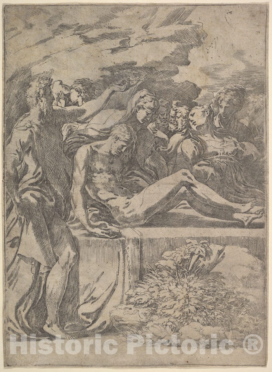 Art Print : Parmigianino (Girolamo Francesco Maria Mazzola) - Entombment 1 : Vintage Wall Art