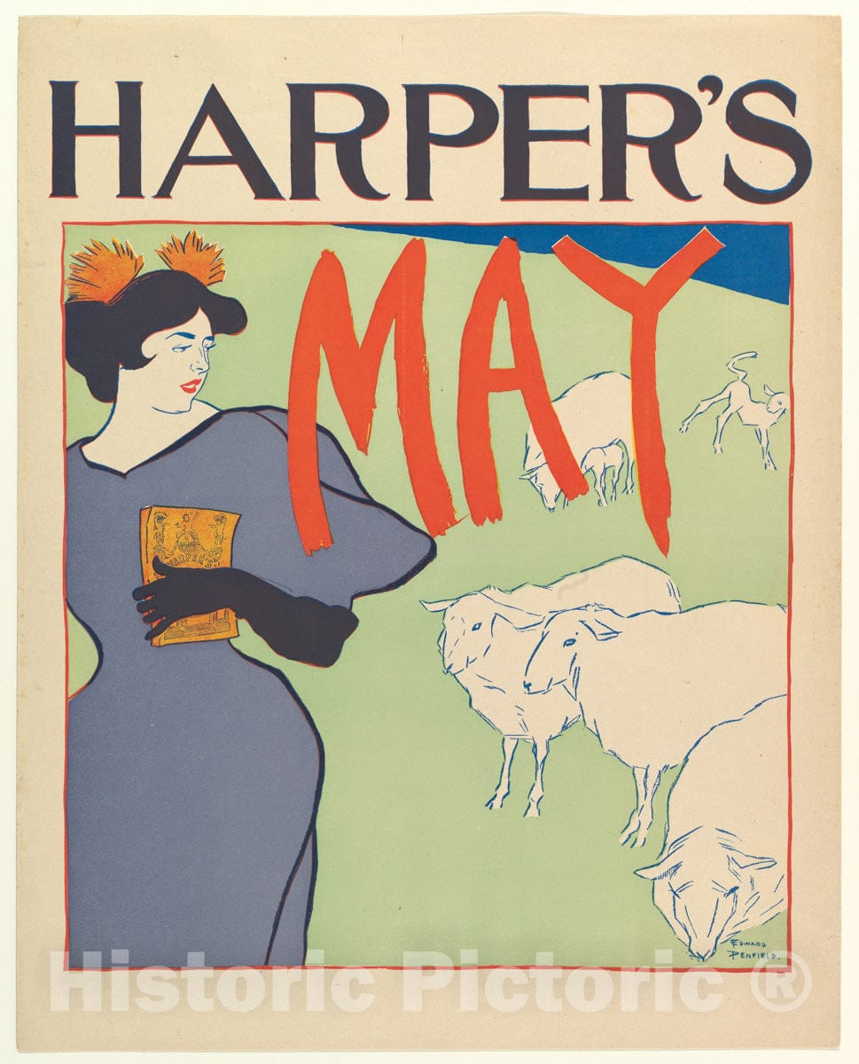Art Print : Edward Penfield - Harper's, May 2 : Vintage Wall Art