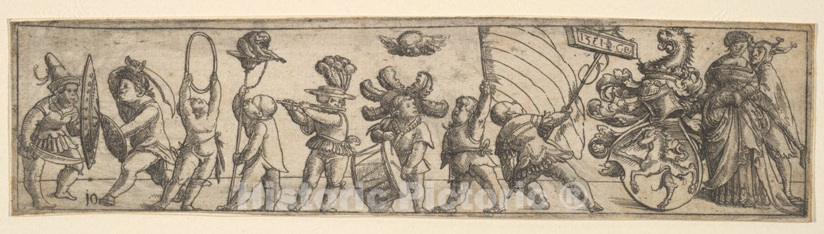 Art Print : Conrad Baur - Frieze with Children 3 : Vintage Wall Art
