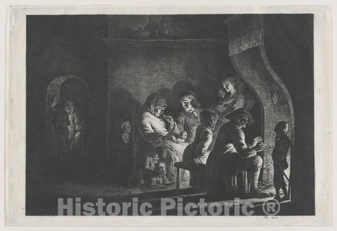 Art Print : Jean Jacques de Boissieu - Evening in The Village : Vintage Wall Art