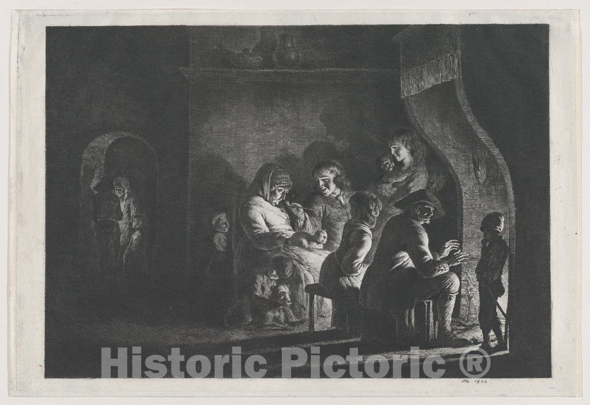Art Print : Jean Jacques de Boissieu - Evening in The Village : Vintage Wall Art