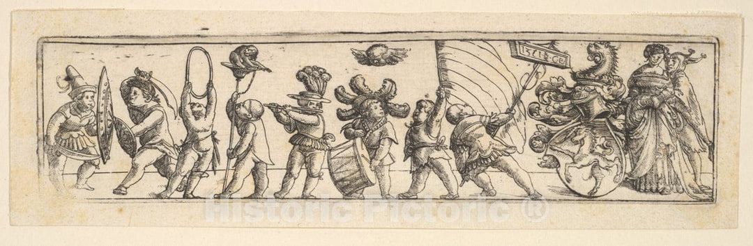 Art Print : Conrad Baur - Frieze with Children 1 : Vintage Wall Art